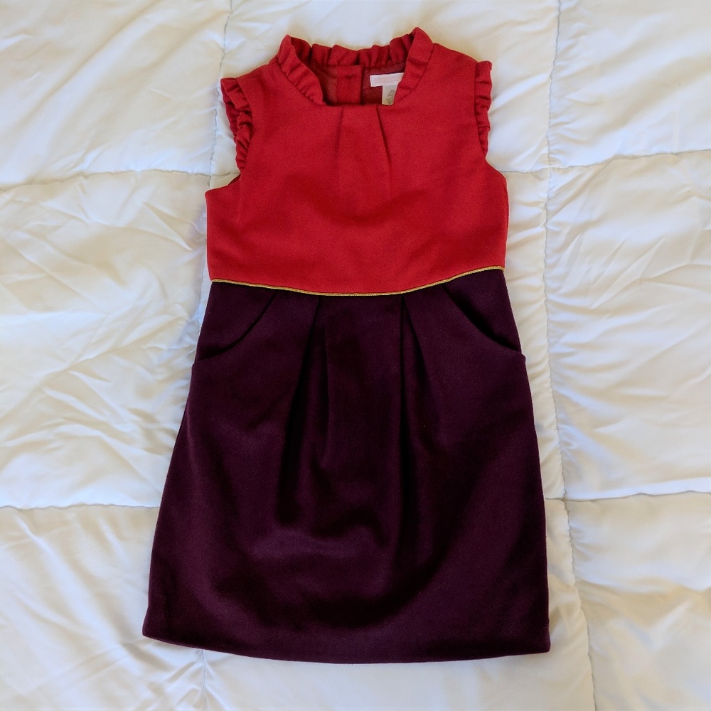 ⬇️ Janie and Jack Wool Blend Red and Purple Dress
